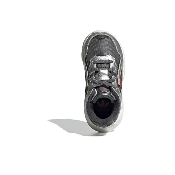 Adidas Originals Yung-96 Chasm EL I Slip-Resistant Low-Top Toddler Shoes Gray Red Infant And Toddler-2