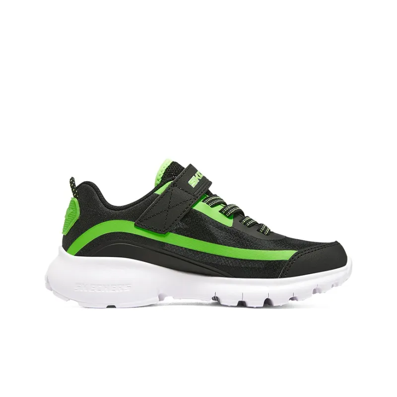 Skechers Slip Resistant Cushioning Abrasion Resistant Breathable Low Top Casual Shoes Black/Lemon Teenagers-1