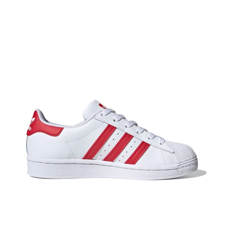 Adidas Originals SUPERSTAR J Balance Low Top Kids' Skateboarding Shoes White Red Teenagers-3