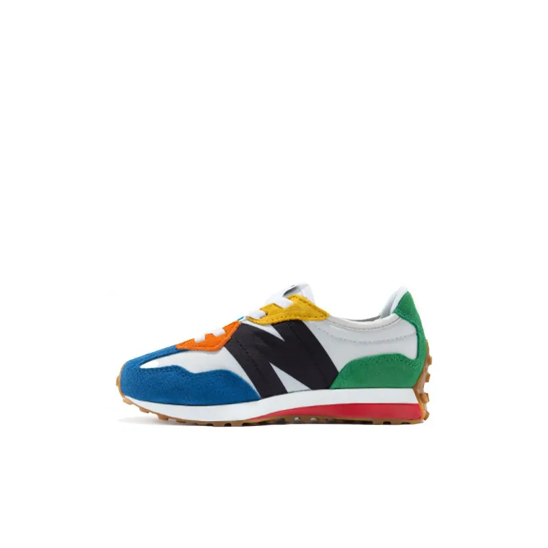 New Balance NB 327 Cushioning Anti-Slip And Wear-Resistant Low-Top Running Shoes Gray Children Aged 3-7 Years Old-0