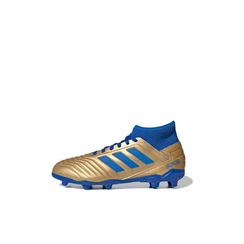 Adidas Predator 19.3 Firm Ground Boots J Anti-Slip Wear-Resistant Mid-Top Soccer Shoes Luxury Gold Kids'