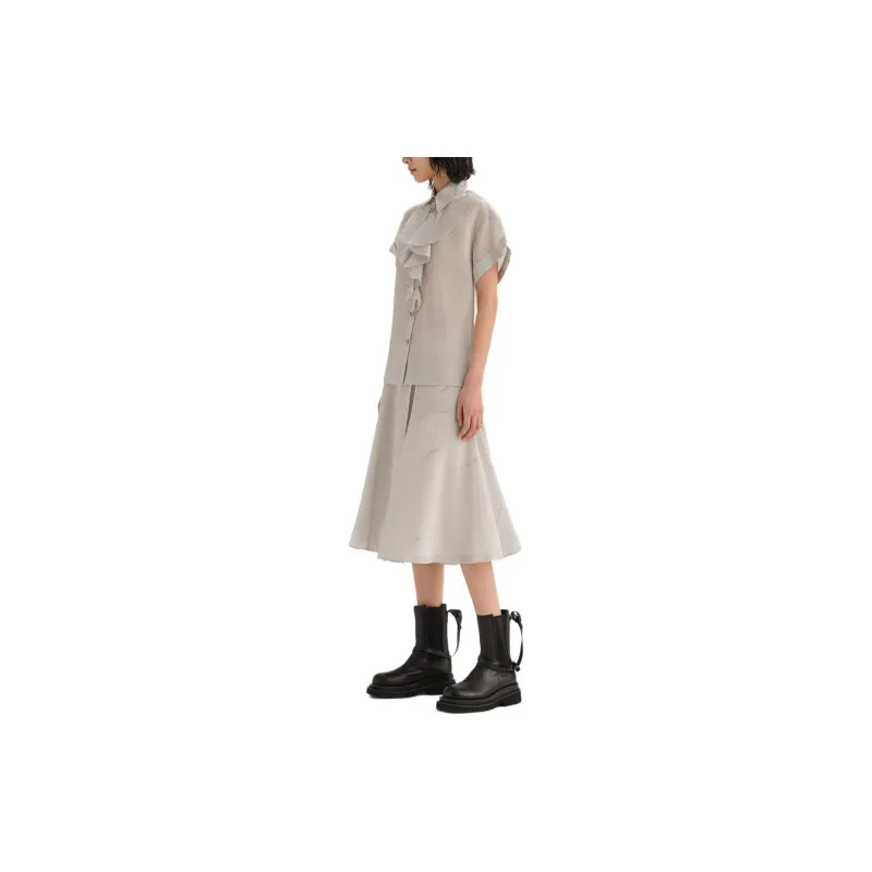 KARL LAGERFELD Casual Long Skirt Women's Gray-3