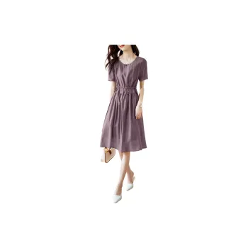 Mo Han Yi Mei Short Sleeved Dress Women's Light Purple