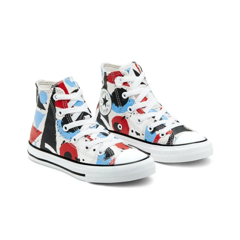 Converse Chuck Taylor All Star Slip Resistant High Top Kids Canvas Shoes Red Blue Graffiti Teenagers-2