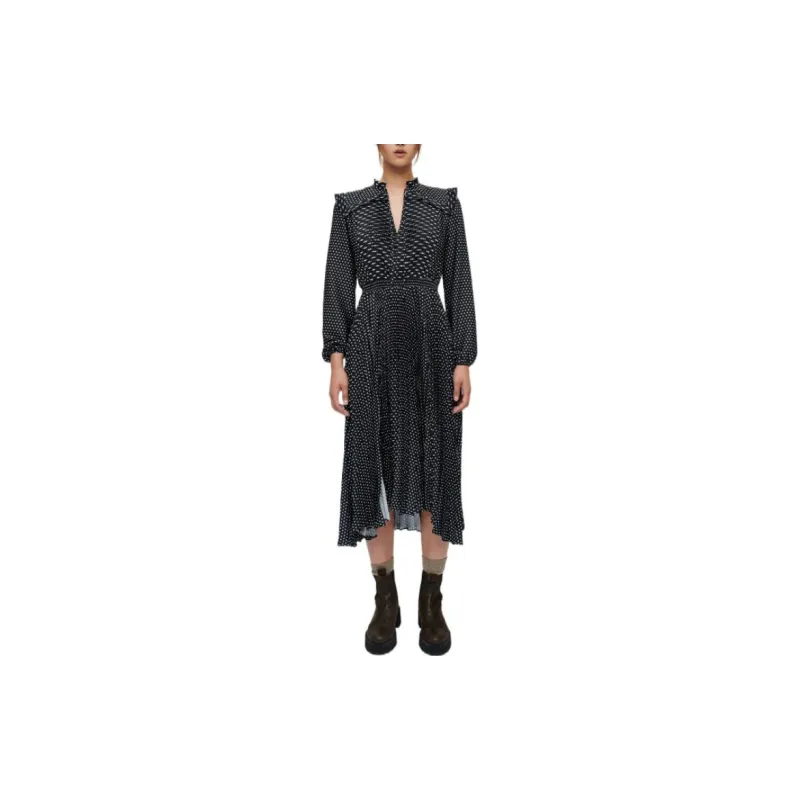 Maje Long-Sleeved Dresses Women's Black-1