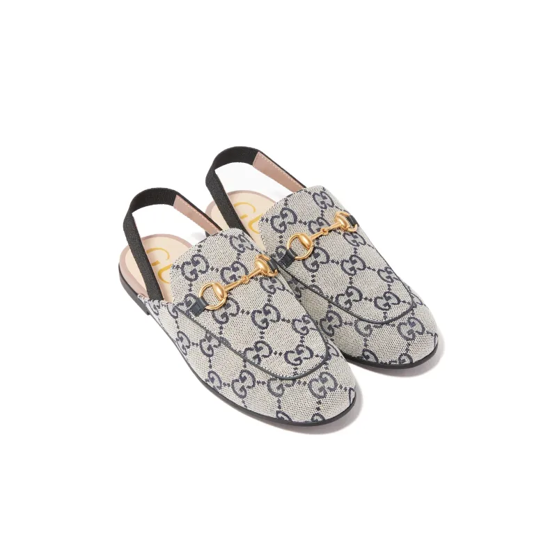GUCCI Princetown Children's Sandals Blue White Kids'-3