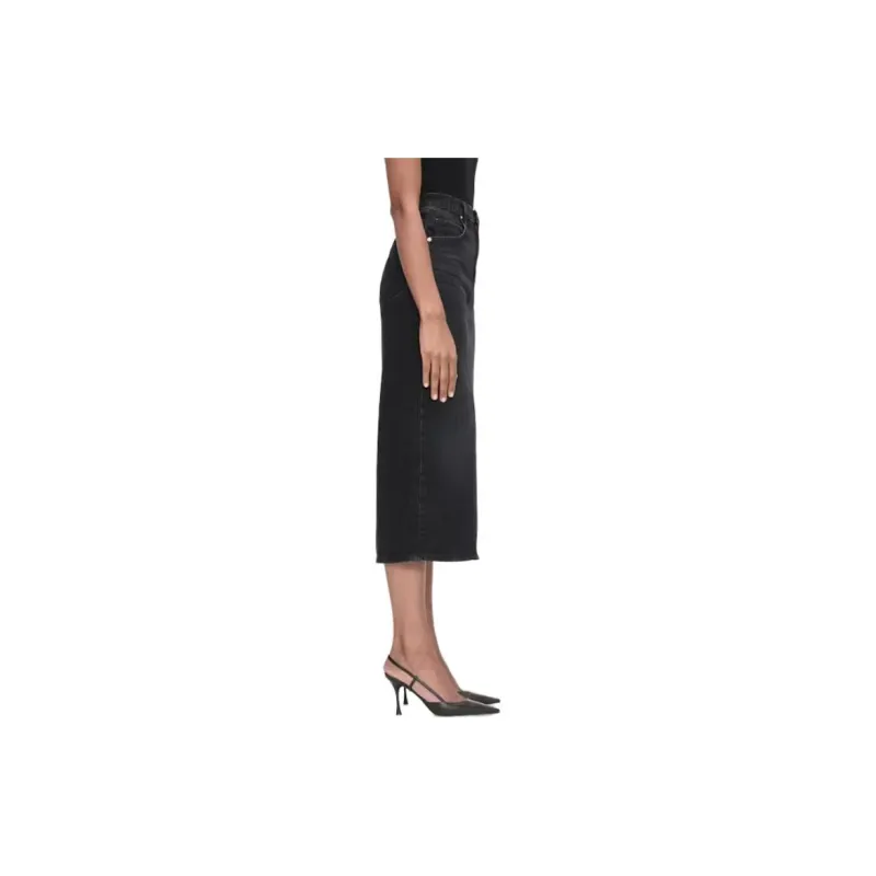FRAME Denim Long Skirt Women's Black-2
