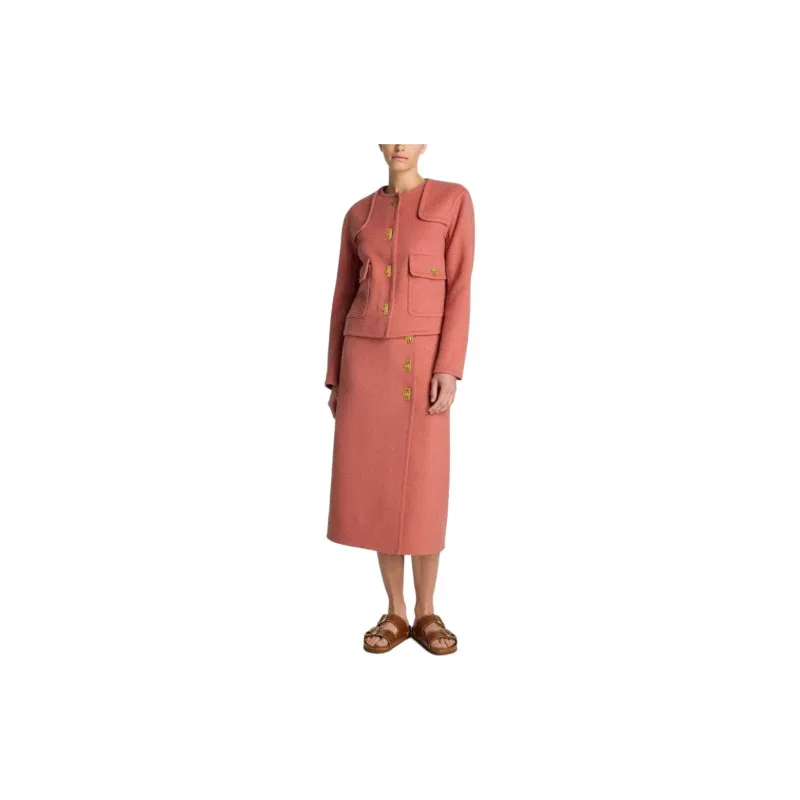 St. John Clasp-fastening Wool-cashmere Skirt-1