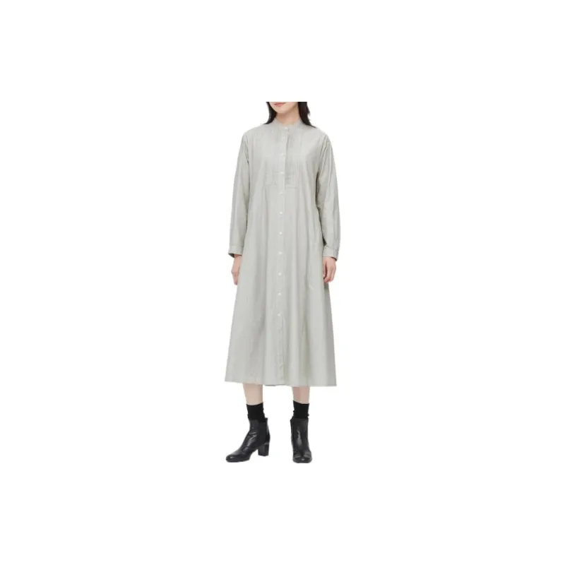 UNIQLO FW22 A-Line Skirt Dress Gray-1