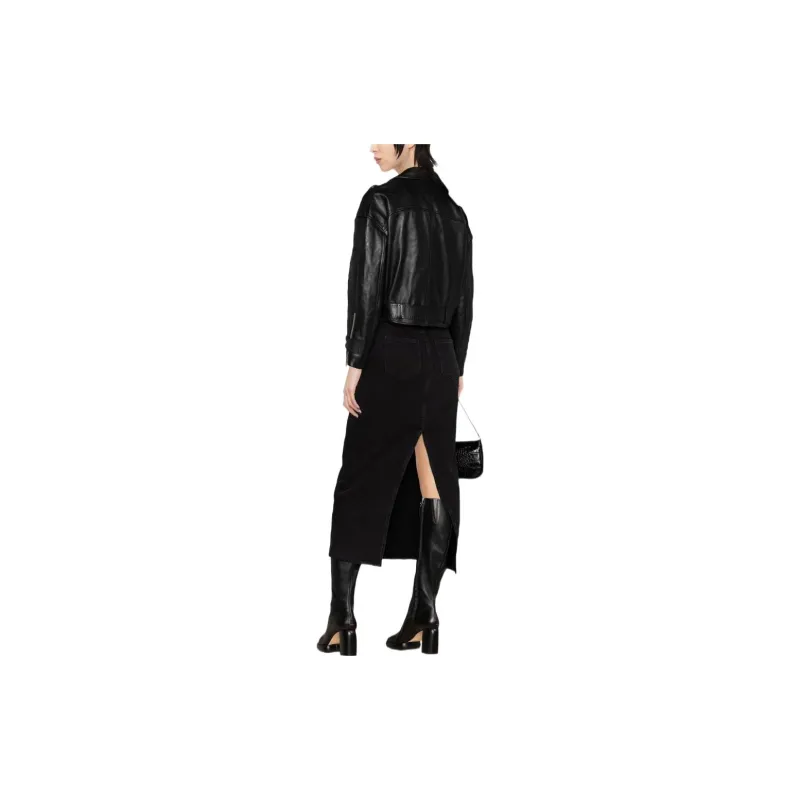 Maje Leather Jackets Women's Black-2
