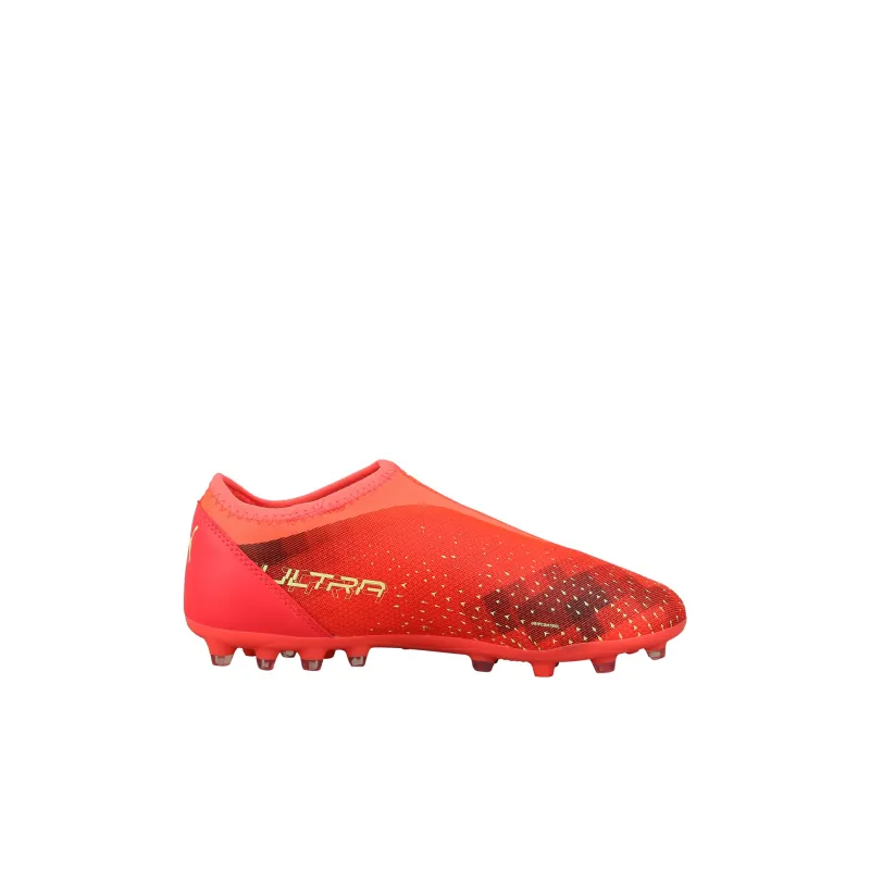 PUMA MATCH Ultra LL Jr Mg Artificial Ground Slip-Resistant Cushioning Low-Top Kids' Soccer Shoes Red Yellow Black Kids'-1