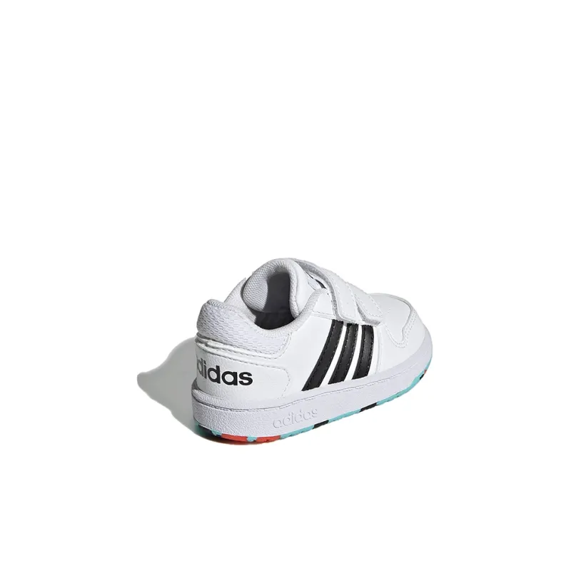 Adidas Neo Hoops 2.0 Abrasion Resistant Low Top Toddler Shoes White Black Infant And Toddler-3