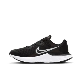 Nike Renew Run 2 Anti Slip And Wear Resistant Breathable Low Top Kids' Running Shoes Black White Teenagers