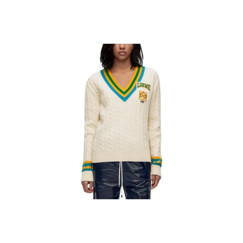 LOEWE Varsity Sweater 'Soft White'-1