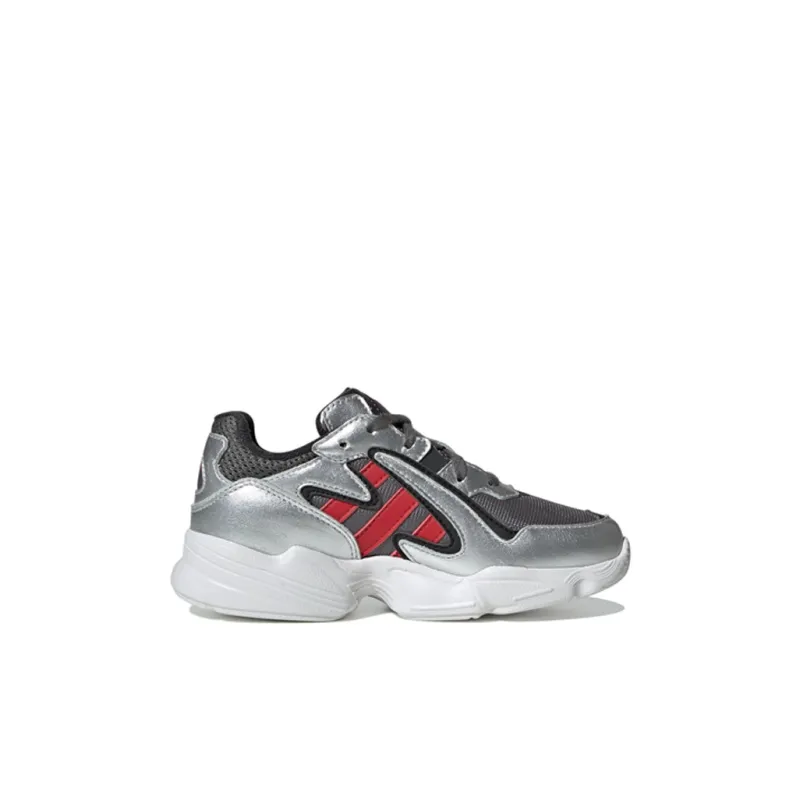 Adidas Originals Yung 96 Chasm Slip Resistant Low Top Kids Lifestyle Shoes Silver Red White Children Aged 3 7 Years Old-1