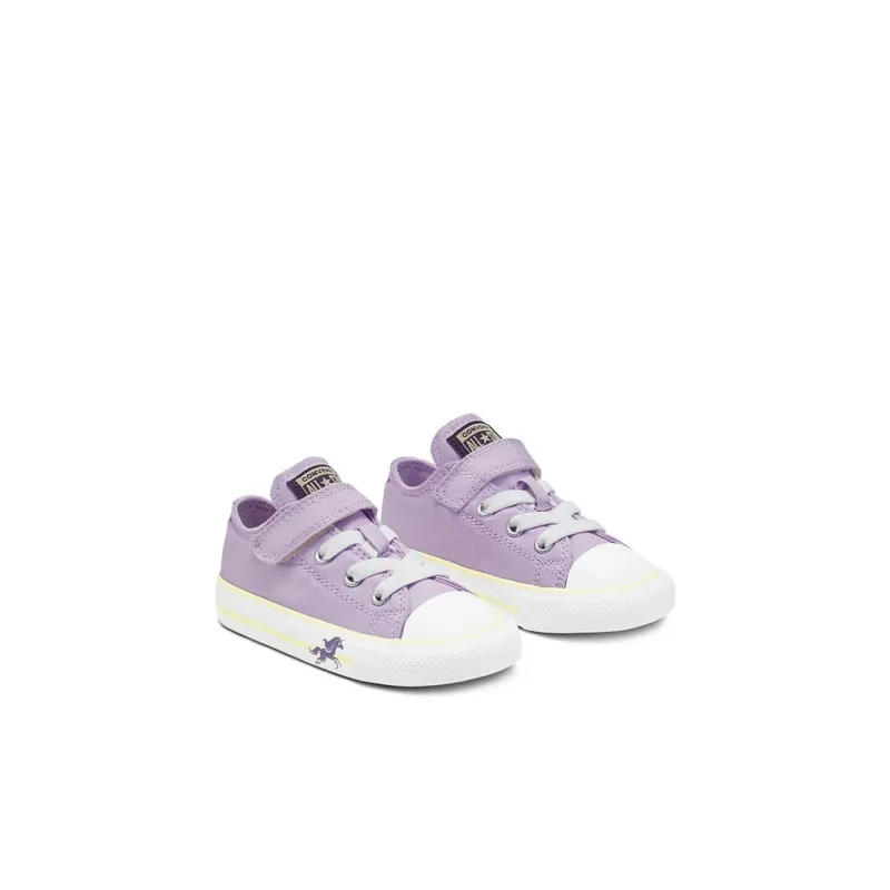 Converse Hook-and-Loop Chuck Taylor All Star Low Top Slip-Resistant Low-Top Toddler Shoes Purple Infant And Toddler-2