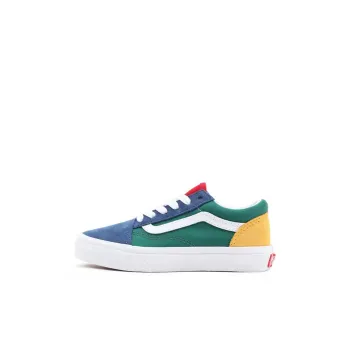 Vans Old Skool Anti-Slip Wear-Resistant Low-Top Kids' Skateboarding Shoes Blue Green Children Aged 3-7 Years Old