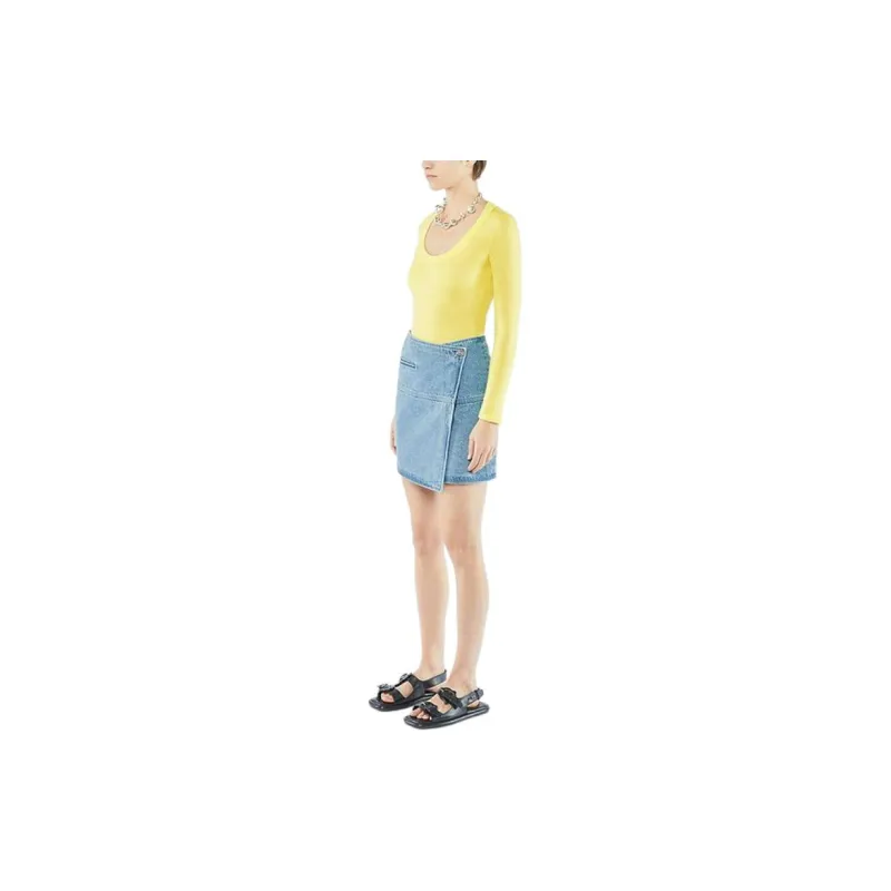 NANUSHKA FW23 CASNA Denim Short Skirts Women's Blue-3
