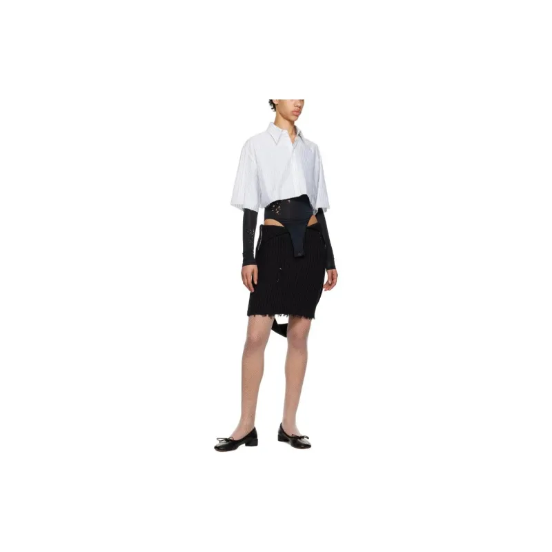 MM6 Maison Margiela Casual Short Skirts Women's Black-3