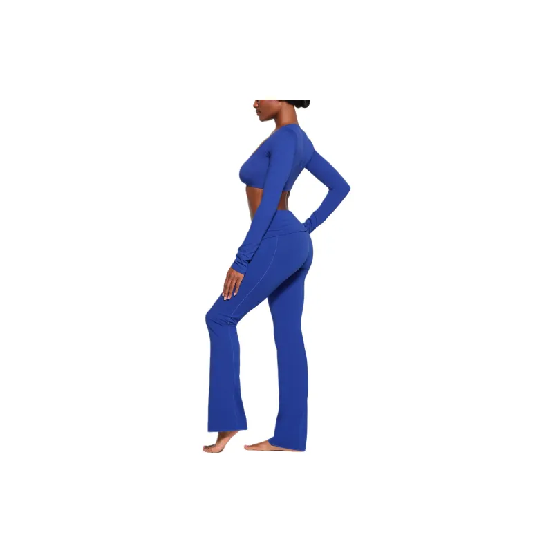 Skims Swim Long Sleeve Shrug Cobalt-3