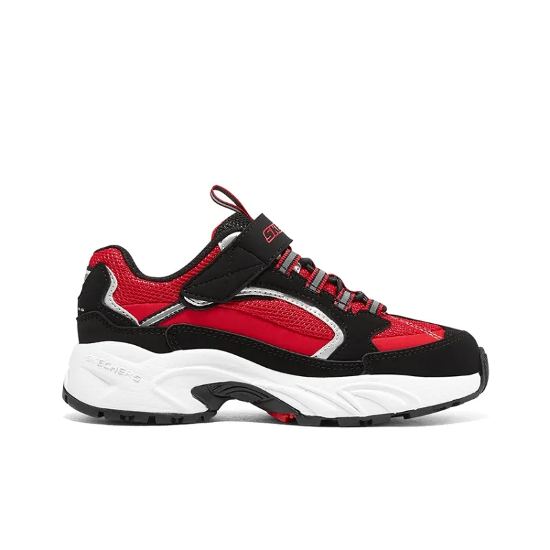 Skechers Slip-Resistant Cushioning Abrasion-Resistant Kids Lifestyle Shoes Black Red Teenagers-1