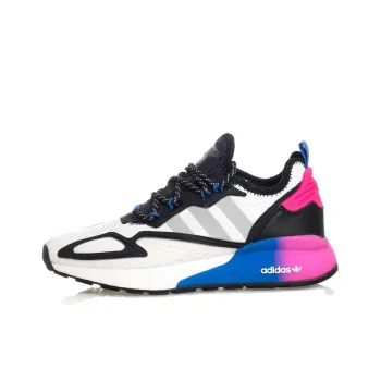 Adidas Originals ZX 2K Boost J Slip Resistant Sports Casual Shoes Black Pink Blue Teenagers