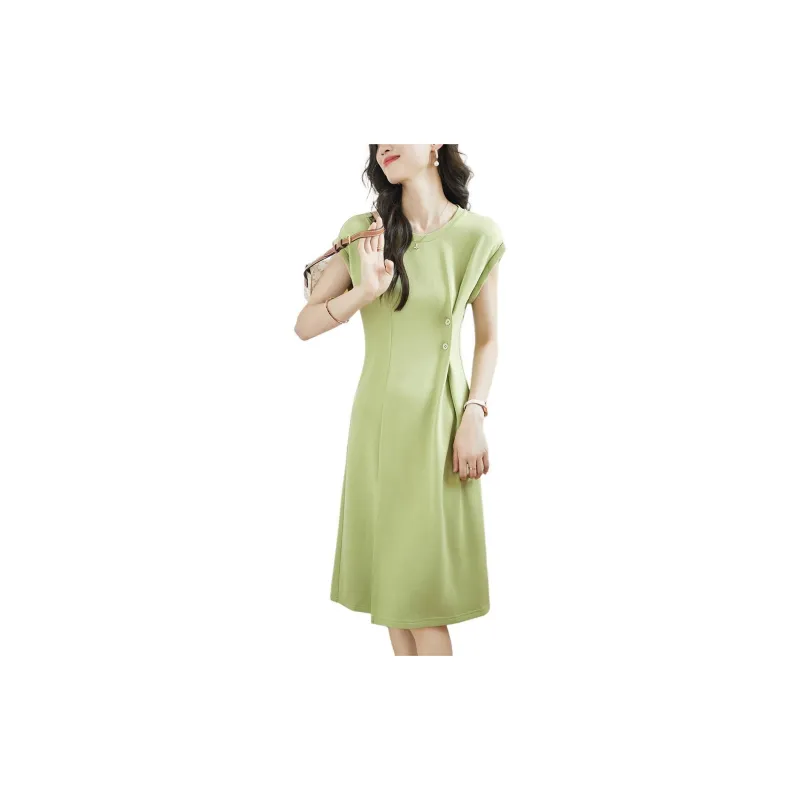 Mo Han Yi Mei Short Sleeved Dress Women's Green-1