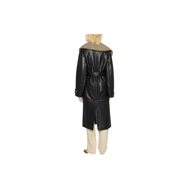NANUSHKA Faux-fur Detail Trench Coat-2