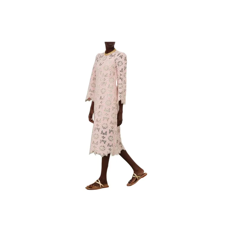 Zimmermann Ottie Scallop Edge Lace Midi Dress-4
