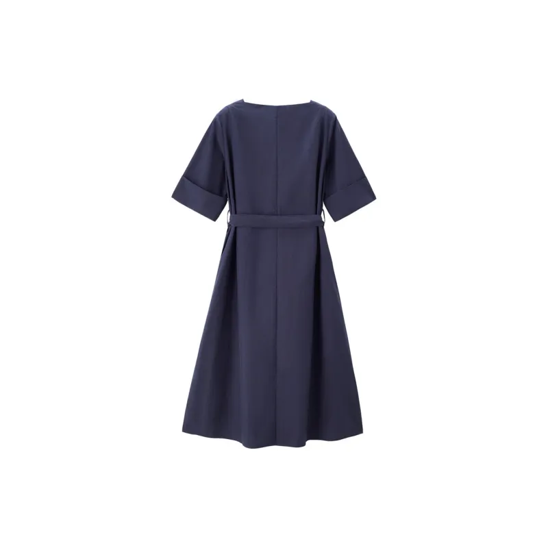 UNIQLO Short Sleeved Dresses Women's Captain Blue-1