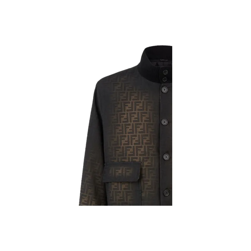FENDI Logo Detailed Buttoned Jacket-3