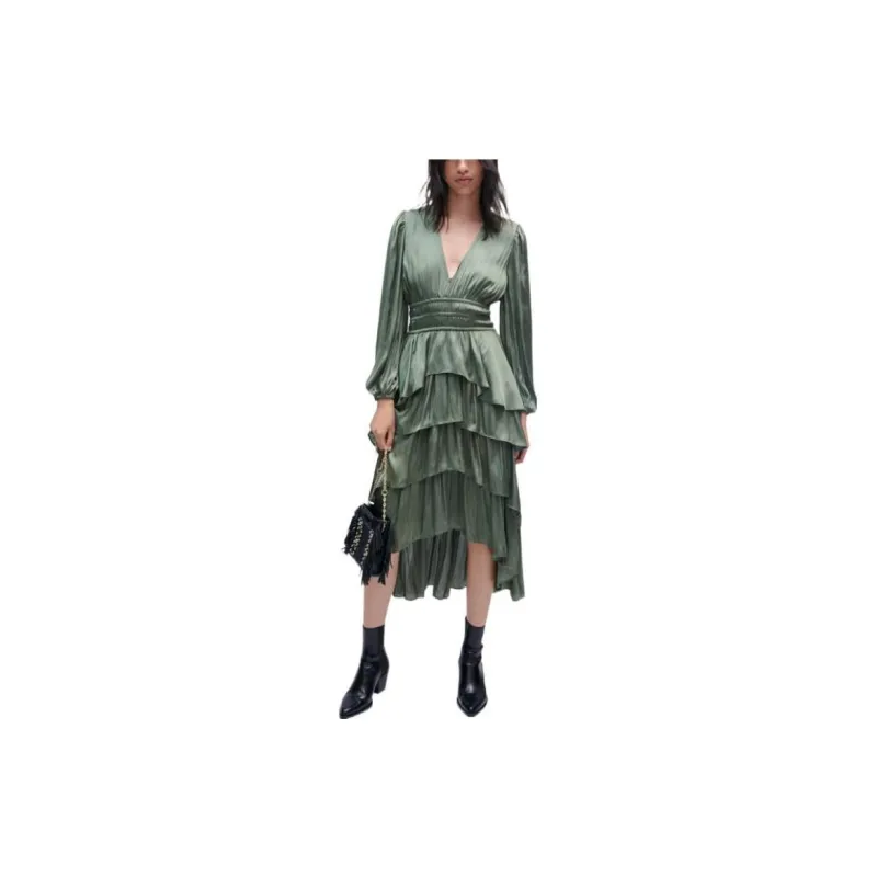 Maje Long-Sleeved Dresses Women's Khaki-1