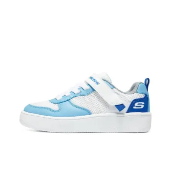 Skechers Sport Court 92 Low Top Kids' Skateboarding Shoes White Blue Teenagers
