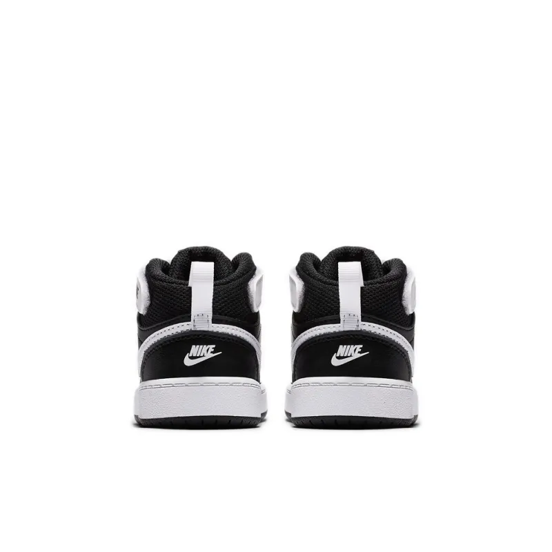 Nike Court Borough Mid 2 Support High Top Skateboard Shoes Black White Infant And Toddler-4
