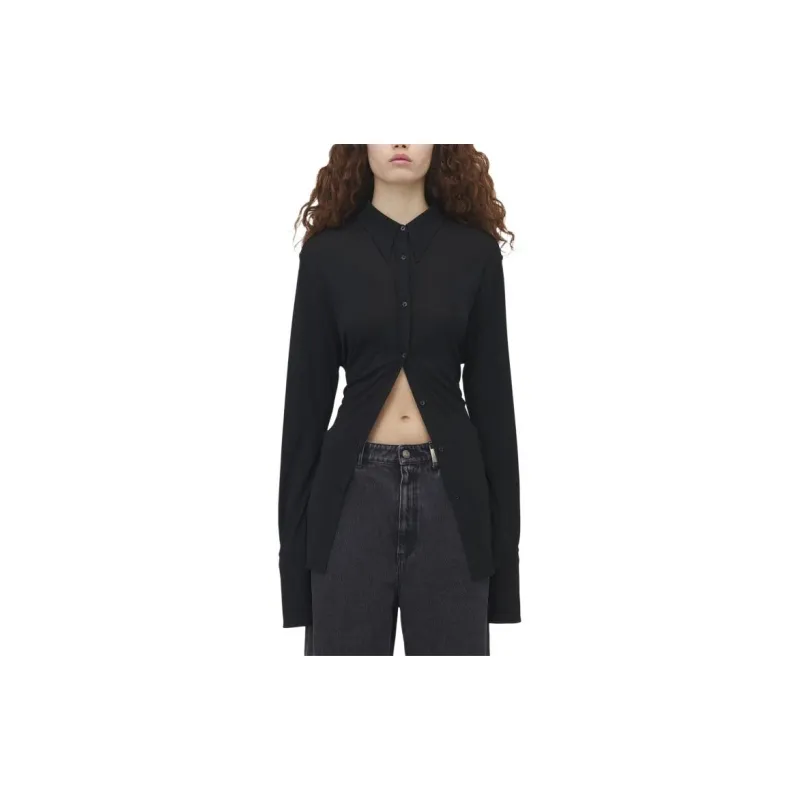 Alexander McQueen T Bar Chain Gathered Fitted Shirt-4