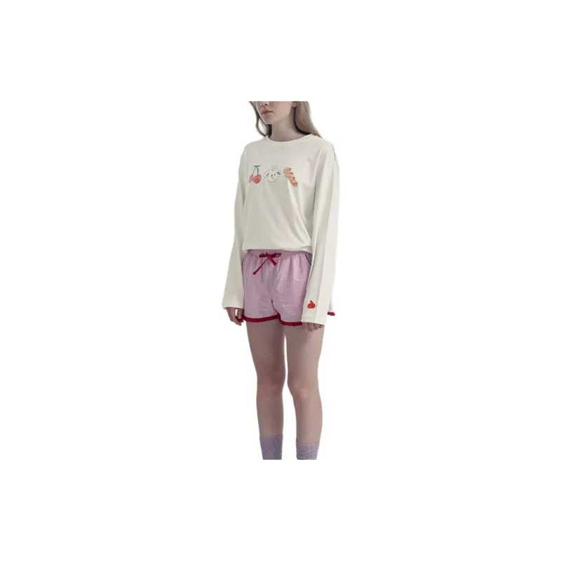 Kirsh x BONTEMPS GRAPHIC LONG SLEEVE T-Shirt Women's Beige-3