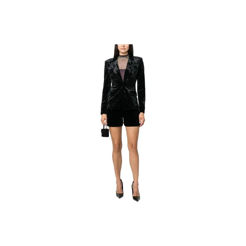Patrizia Pepe Crushed velvet Single breasted Blazer-1