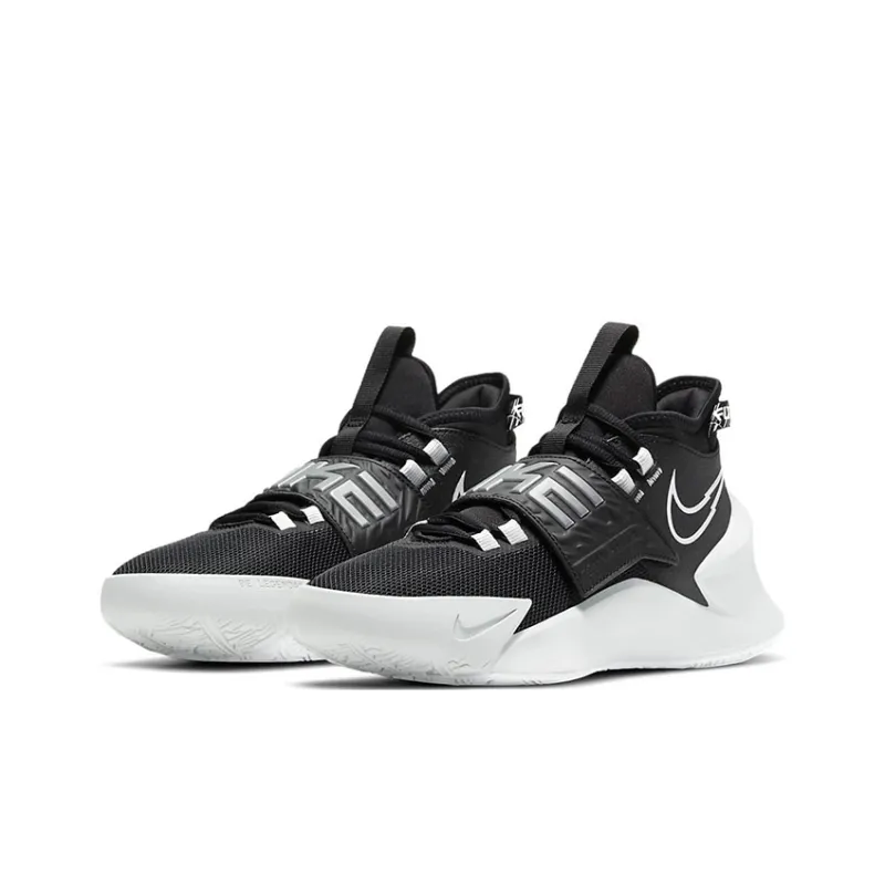 Nike Future Court 3 Mid Top Children's Basketball Shoes Black White Teenagers-2