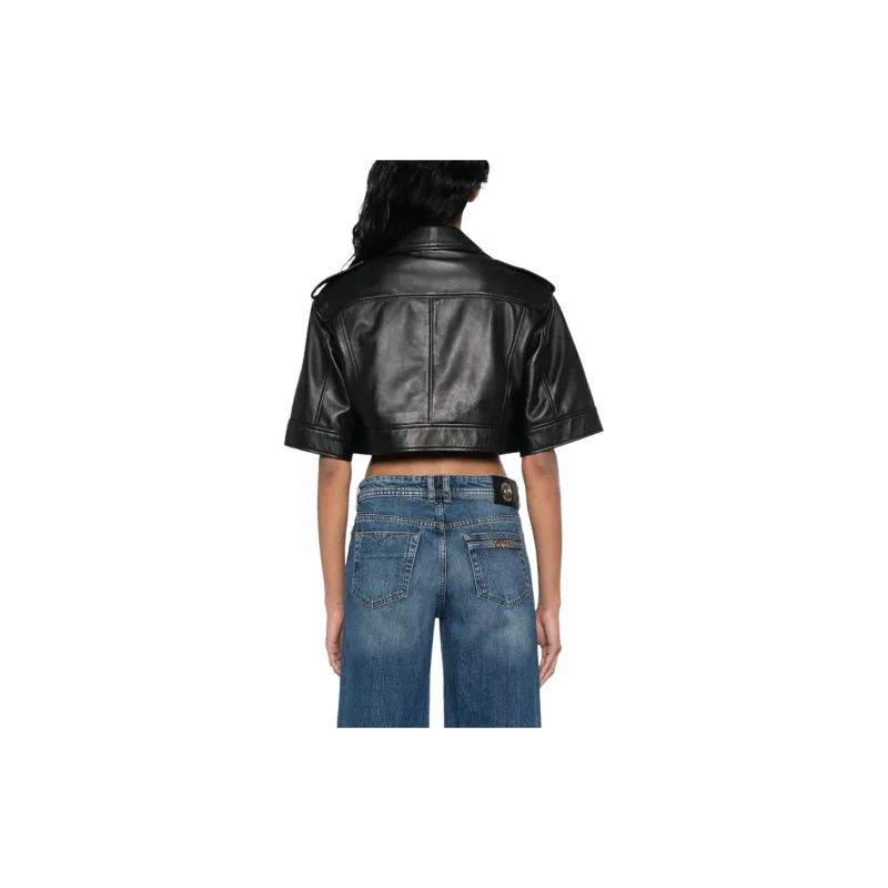 VERSACE JEANS COUTURE SS24 Leather Jacket Women's Black-2