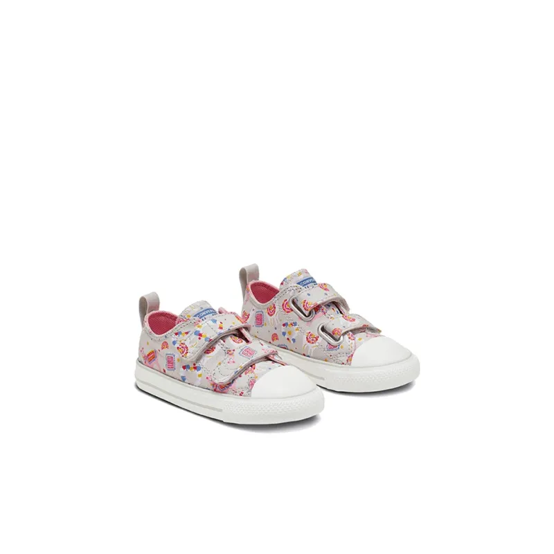 Converse Chuck Taylor All Star Lightweight Anti-Slip Low-Top Skateboard Shoes Gray Brown Graffiti Infant And Toddler-2