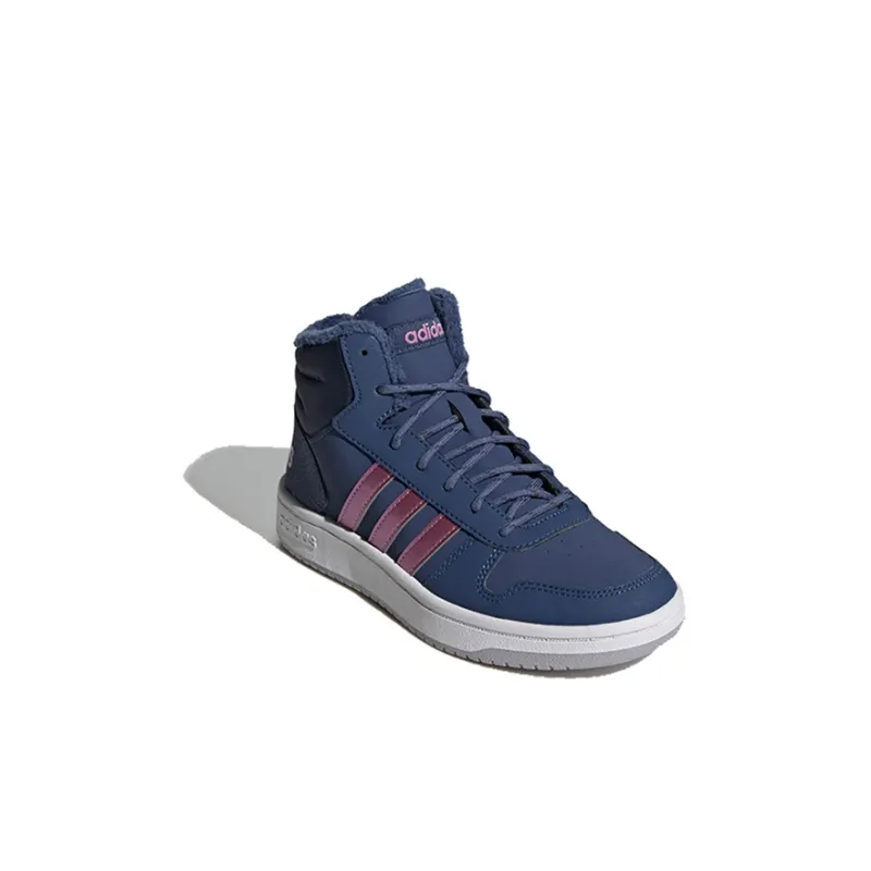 Adidas Neo Hoops 2.0 Breathable Mid Top Children's Basketball Shoes Dark Blue Purple Kids'-2