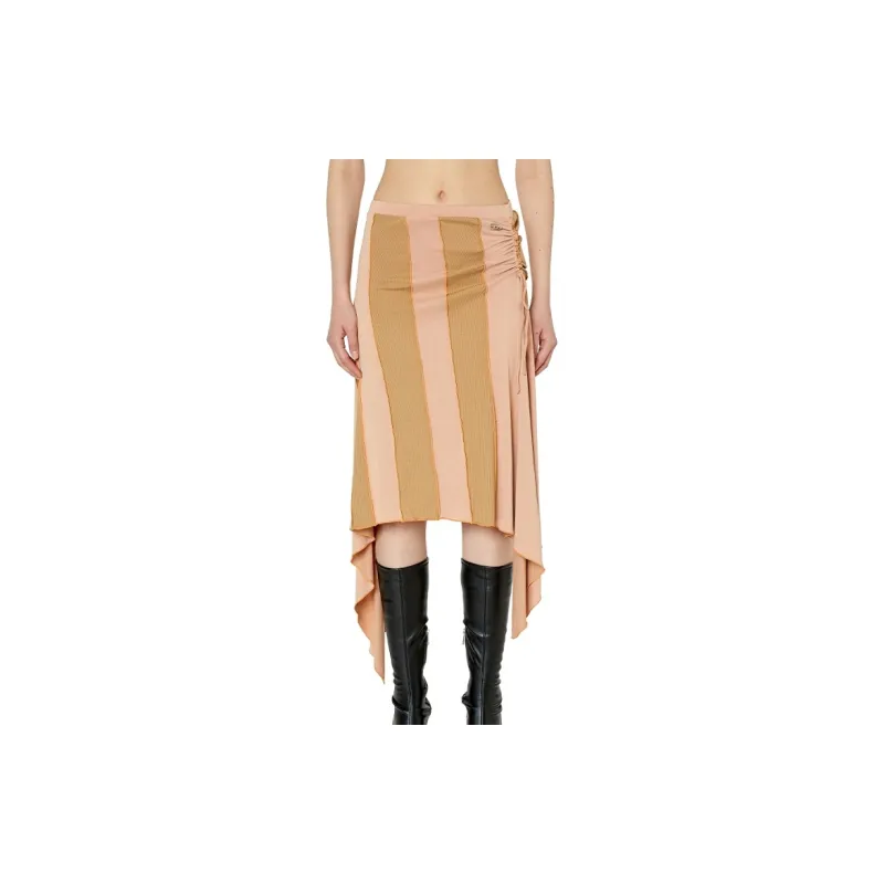 DIESEL Casual Long Skirts Women's Dusty Pink-2