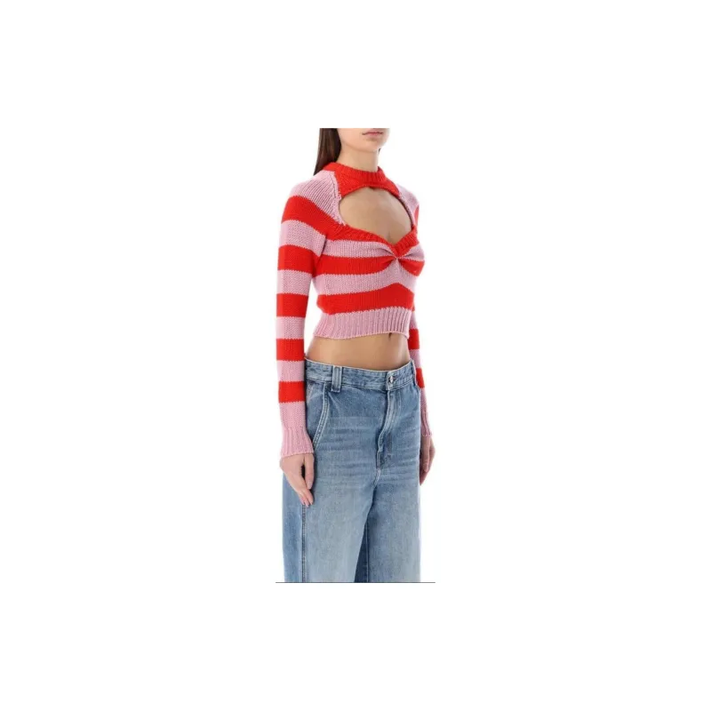 MARNI Striped Cut Out Knitted Jumper-5