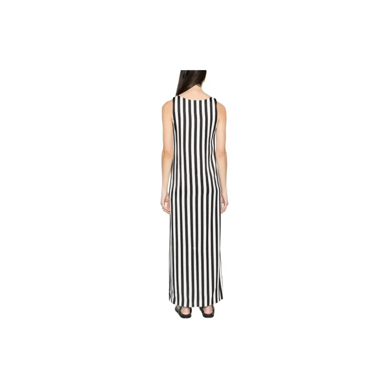 MOSCHINO Scoop neck Striped Long Dress-3