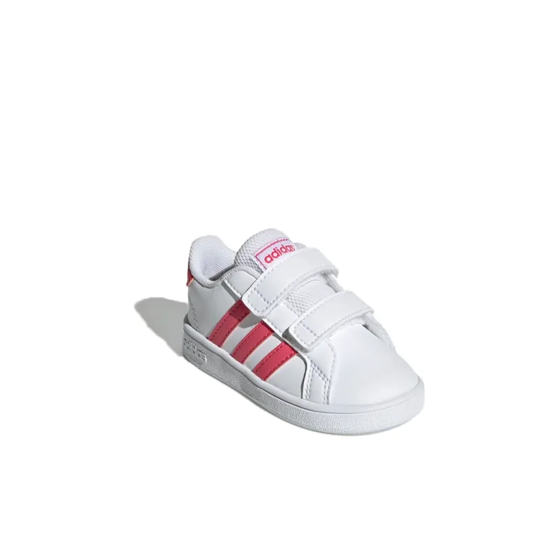Adidas Neo GRAND COURT Low Top Skateboard Shoes White Pink Infant And Toddler-3