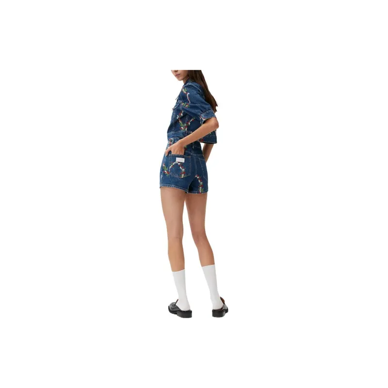 GANNI Denim Shorts Women's Blue-3