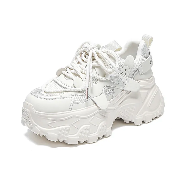 WOOS BOBO Breathable Lightweight Height Increasing Low Top Chunky Sneakers Women's-11