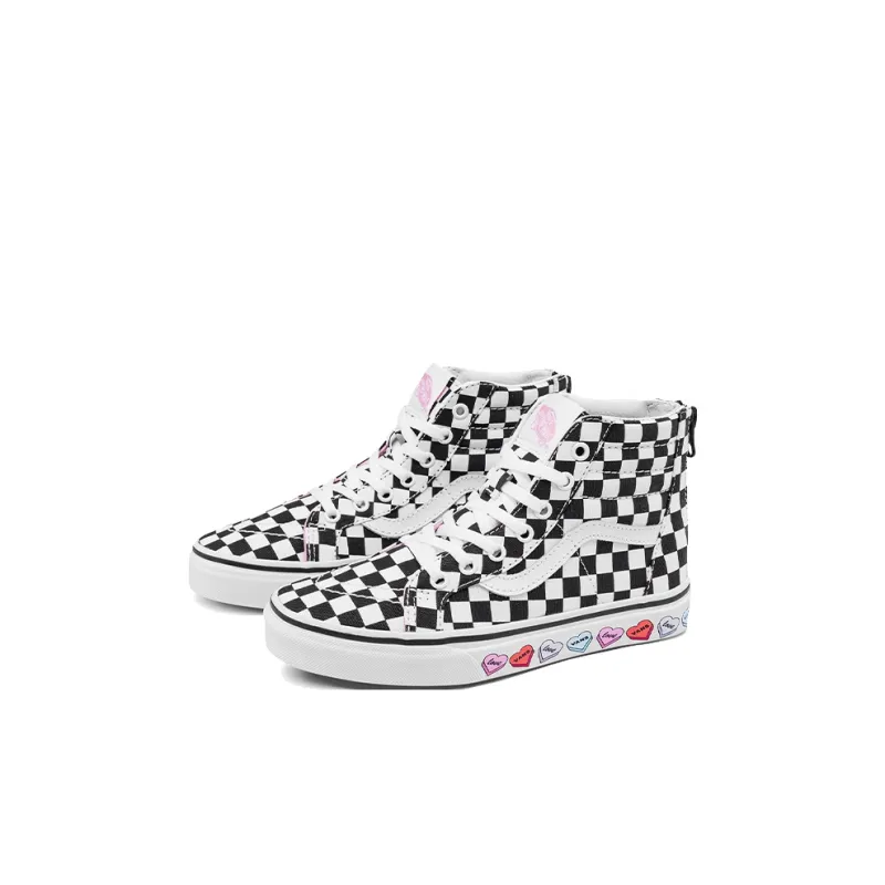 Vans SK8 Anti-Slip And Wear-Resistant Lightweight High-Top Skateboard Shoes Black White Children Aged 3-7 Years Old-2