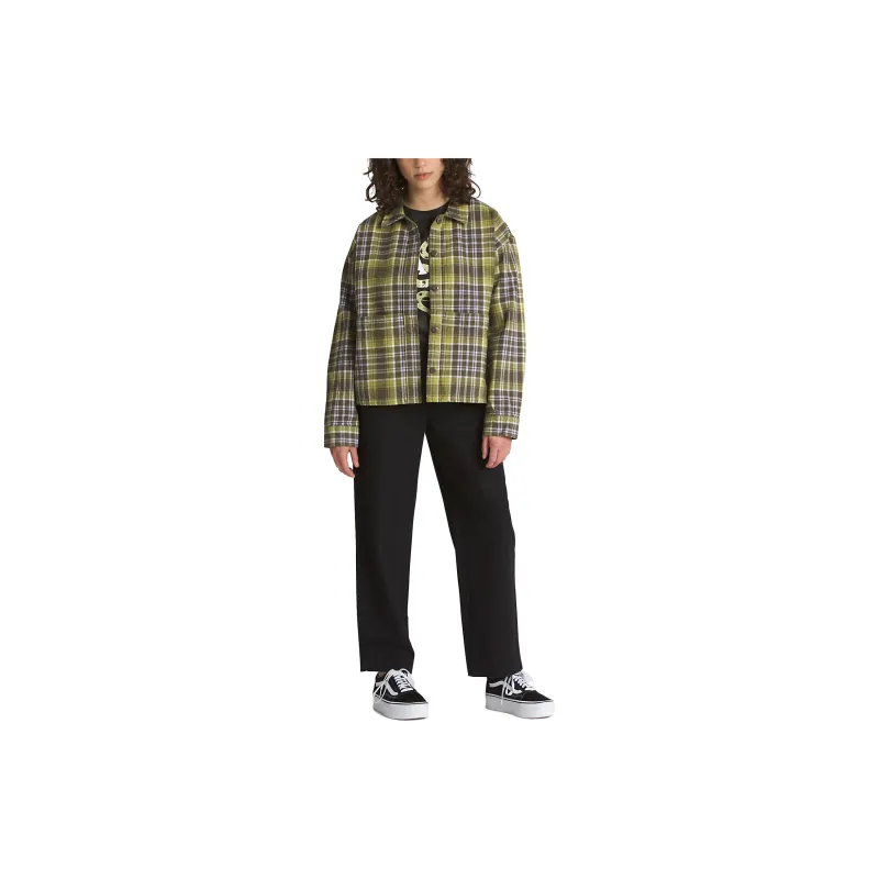 Vans Roadside Shacket Shirt Women's Green-3