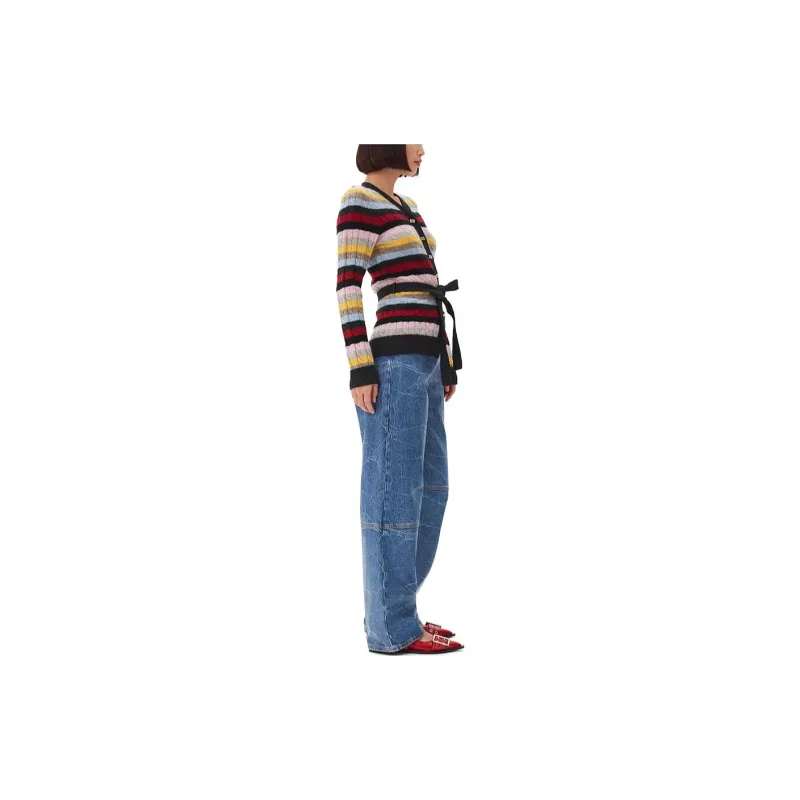 GANNI Stripe Belt Cardigan-3
